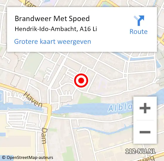 Locatie op kaart van de 112 melding: Brandweer Met Spoed Naar Hendrik-Ido-Ambacht, A16 Li op 28 mei 2019 11:51