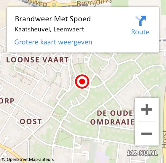 Locatie op kaart van de 112 melding: Brandweer Met Spoed Naar Kaatsheuvel, Leemvaert op 28 mei 2019 14:45