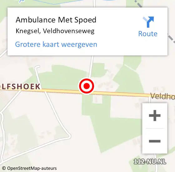 Locatie op kaart van de 112 melding: Ambulance Met Spoed Naar Knegsel, Veldhovenseweg op 28 mei 2019 15:58