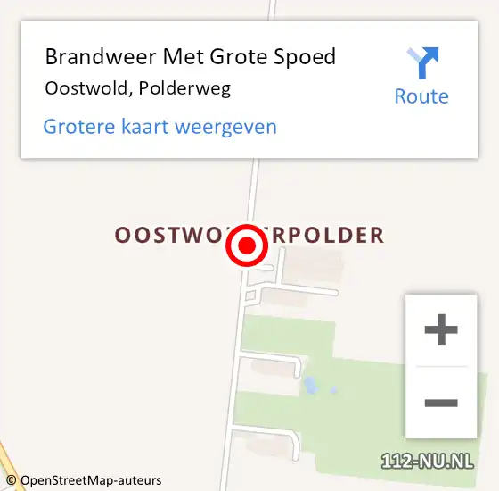 Locatie op kaart van de 112 melding: Brandweer Met Grote Spoed Naar Oostwold, Polderweg op 28 mei 2019 19:02