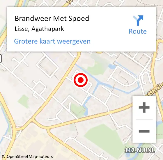 Locatie op kaart van de 112 melding: Brandweer Met Spoed Naar Lisse, Agathapark op 28 mei 2019 21:58