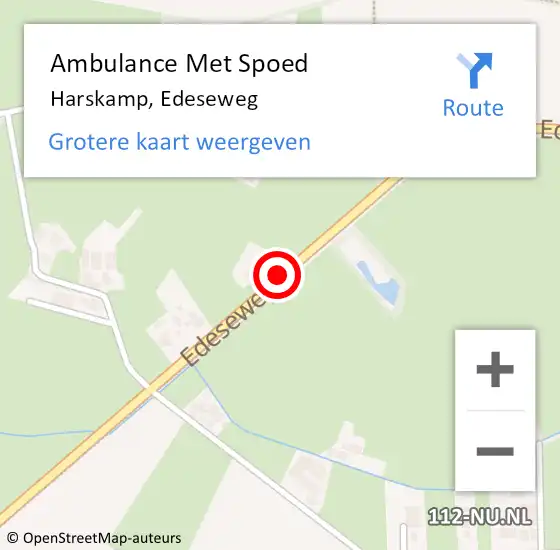 Locatie op kaart van de 112 melding: Ambulance Met Spoed Naar Harskamp, Edeseweg op 29 mei 2019 08:45