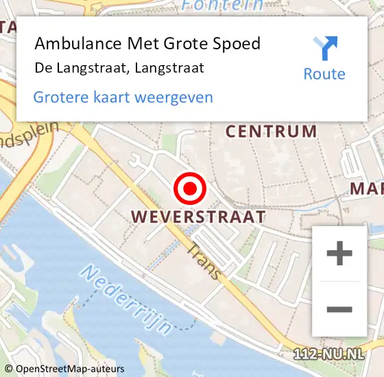 Locatie op kaart van de 112 melding: Ambulance Met Grote Spoed Naar De Langstraat, Langstraat op 2 april 2014 17:11