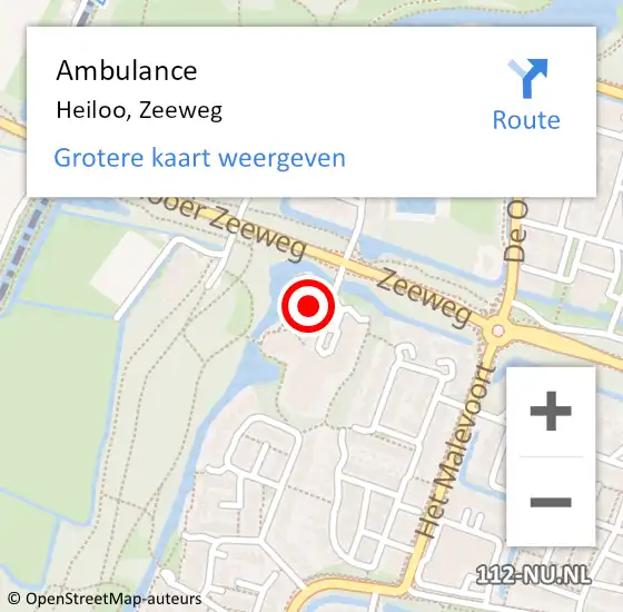 Locatie op kaart van de 112 melding: Ambulance Heiloo, Zeeweg op 29 mei 2019 15:15