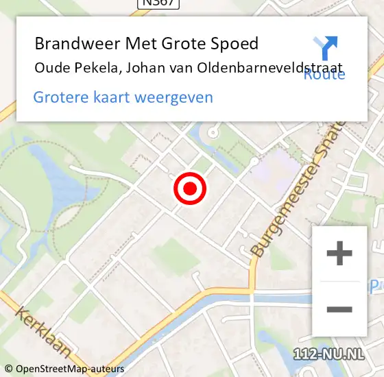 Locatie op kaart van de 112 melding: Brandweer Met Grote Spoed Naar Oude Pekela, Johan van Oldenbarneveldstraat op 29 mei 2019 19:48