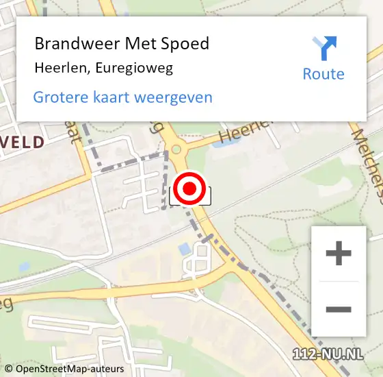 Locatie op kaart van de 112 melding: Brandweer Met Spoed Naar Heerlen, Euregioweg op 29 mei 2019 21:26