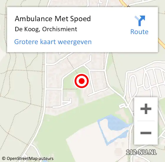 Locatie op kaart van de 112 melding: Ambulance Met Spoed Naar De Koog, Orchismient op 29 mei 2019 22:50