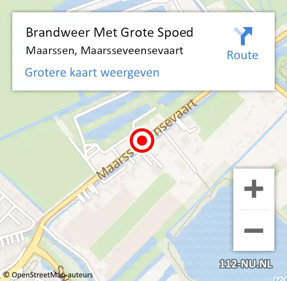 Locatie op kaart van de 112 melding: Brandweer Met Grote Spoed Naar Maarssen, Maarsseveensevaart op 30 mei 2019 03:00