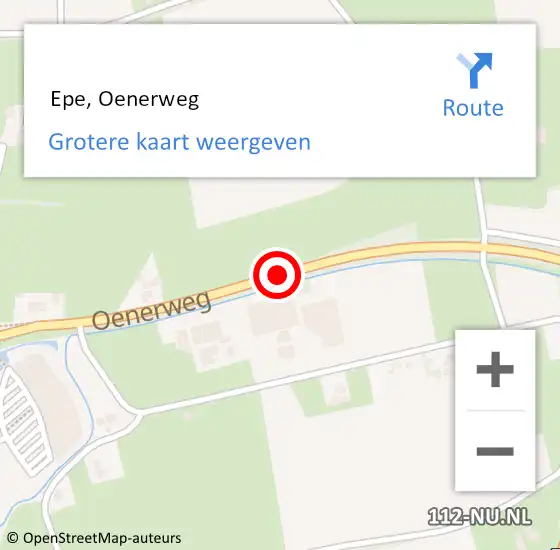 Locatie op kaart van de 112 melding:  Epe, Oenerweg op 31 mei 2019 10:06