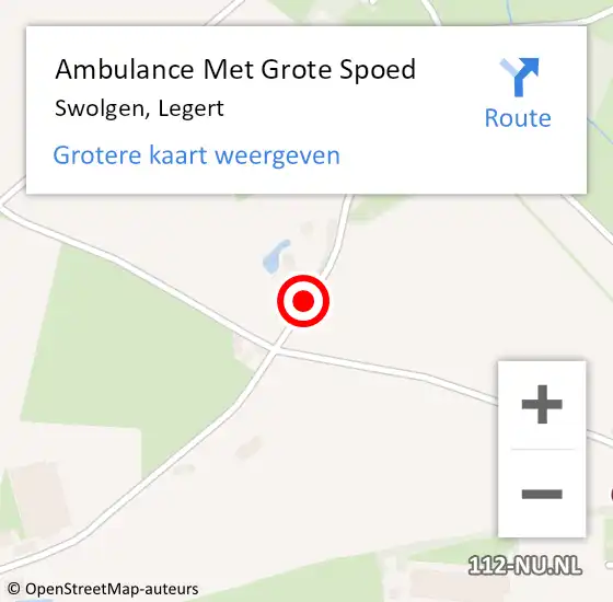 Locatie op kaart van de 112 melding: Ambulance Met Grote Spoed Naar Swolgen, Legert op 31 mei 2019 10:55