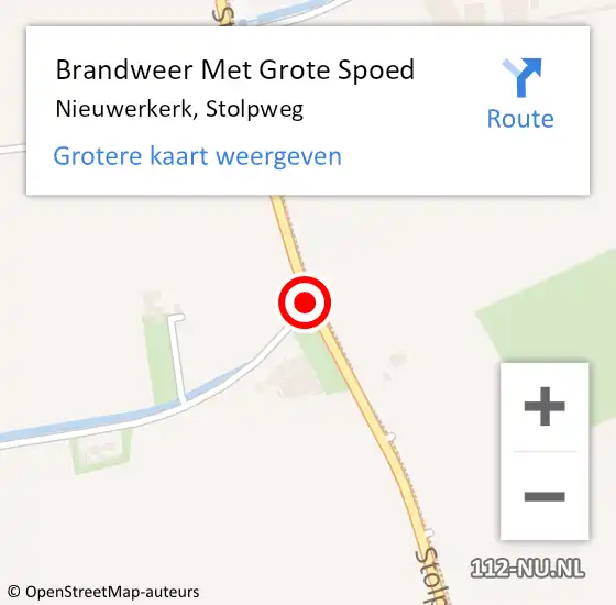 Locatie op kaart van de 112 melding: Brandweer Met Grote Spoed Naar Nieuwerkerk, Stolpweg op 31 mei 2019 11:43