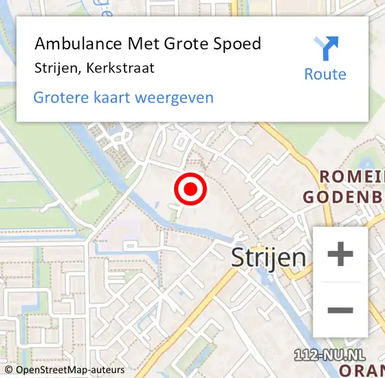 Locatie op kaart van de 112 melding: Ambulance Met Grote Spoed Naar Strijen, Kerkstraat op 31 mei 2019 12:18