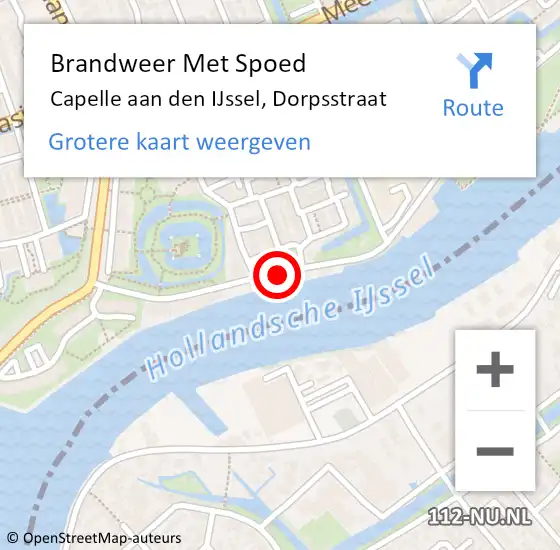 Locatie op kaart van de 112 melding: Brandweer Met Spoed Naar Capelle aan den IJssel, Dorpsstraat op 31 mei 2019 12:42