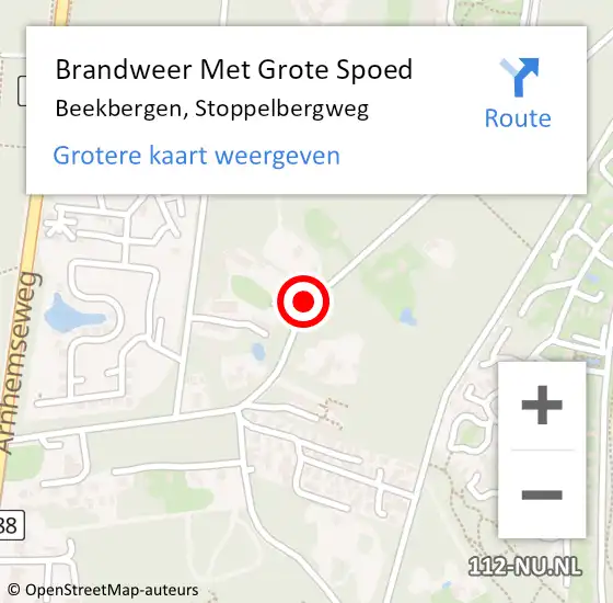 Locatie op kaart van de 112 melding: Brandweer Met Grote Spoed Naar Beekbergen, Stoppelbergweg op 31 mei 2019 15:29