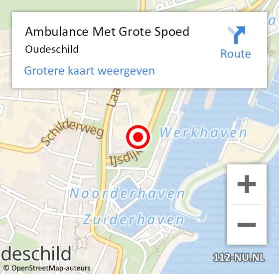 Locatie op kaart van de 112 melding: Ambulance Met Grote Spoed Naar Oudeschild op 31 mei 2019 15:52