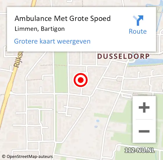 Locatie op kaart van de 112 melding: Ambulance Met Grote Spoed Naar Limmen, Bartigon op 31 mei 2019 16:04