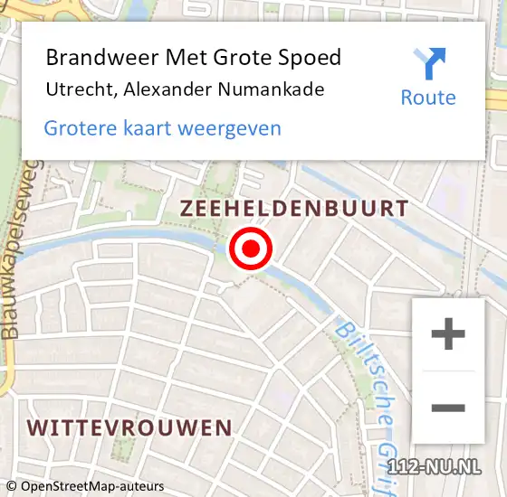Locatie op kaart van de 112 melding: Brandweer Met Grote Spoed Naar Utrecht, Alexander Numankade op 31 mei 2019 16:40