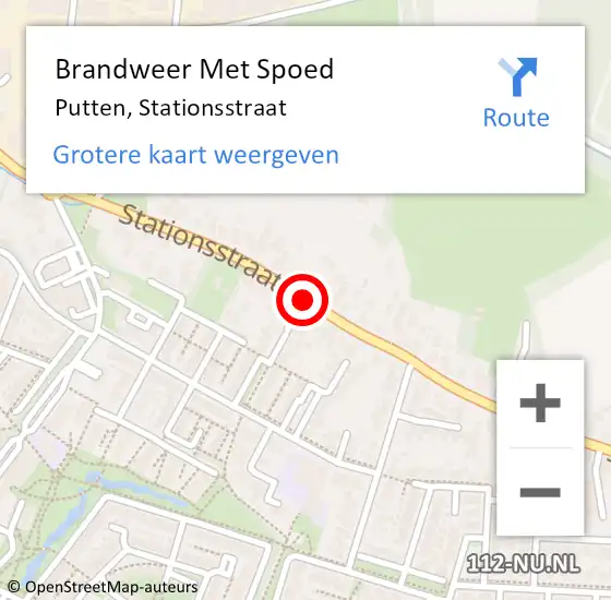 Locatie op kaart van de 112 melding: Brandweer Met Spoed Naar Putten, Stationsstraat op 31 mei 2019 17:50