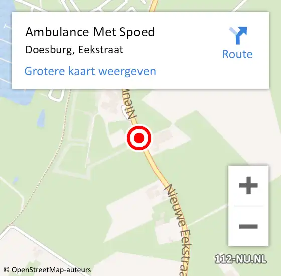 Locatie op kaart van de 112 melding: Ambulance Met Spoed Naar Doesburg, Eekstraat op 31 mei 2019 18:04