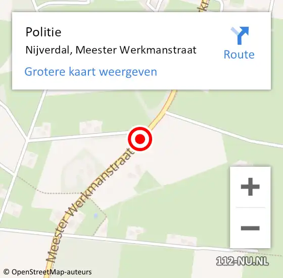 Locatie op kaart van de 112 melding: Politie Nijverdal, Meester Werkmanstraat op 31 mei 2019 19:48