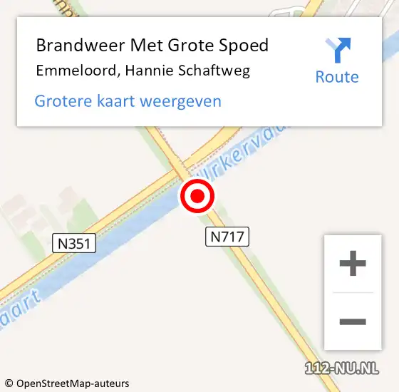 Locatie op kaart van de 112 melding: Brandweer Met Grote Spoed Naar Emmeloord, Hannie Schaftweg op 31 mei 2019 23:50