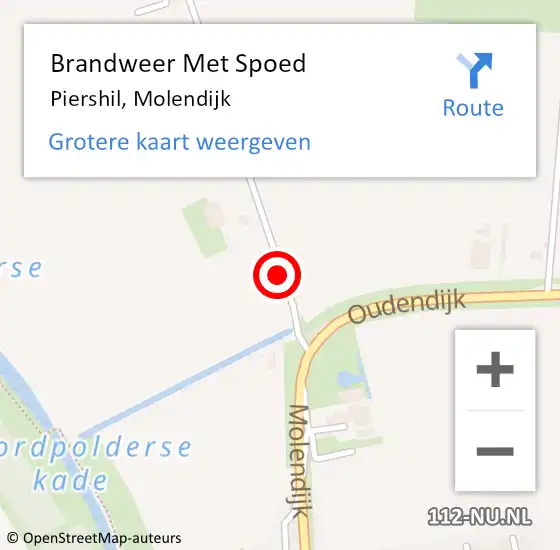 Locatie op kaart van de 112 melding: Brandweer Met Spoed Naar Piershil, Molendijk op 1 juni 2019 08:13