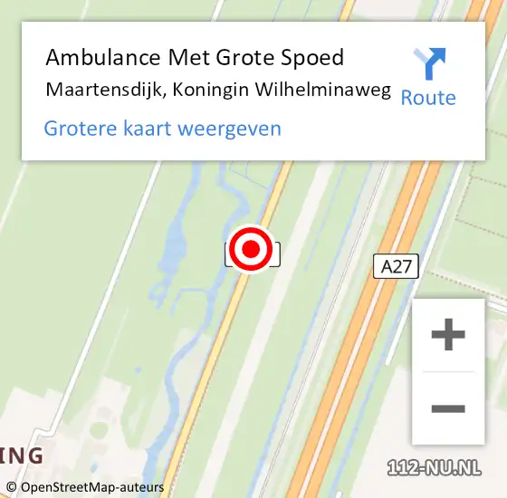 Locatie op kaart van de 112 melding: Ambulance Met Grote Spoed Naar Maartensdijk, Koningin Wilhelminaweg op 1 juni 2019 13:15