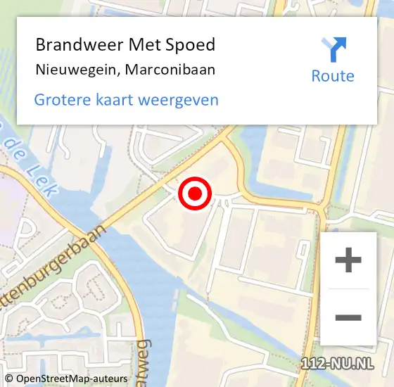 Locatie op kaart van de 112 melding: Brandweer Met Spoed Naar Nieuwegein, Marconibaan op 1 juni 2019 14:59