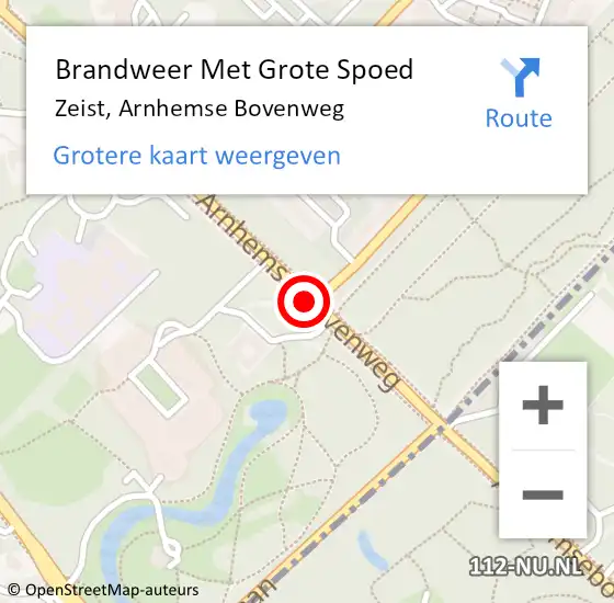 Locatie op kaart van de 112 melding: Brandweer Met Grote Spoed Naar Zeist, Arnhemse Bovenweg op 1 juni 2019 17:15