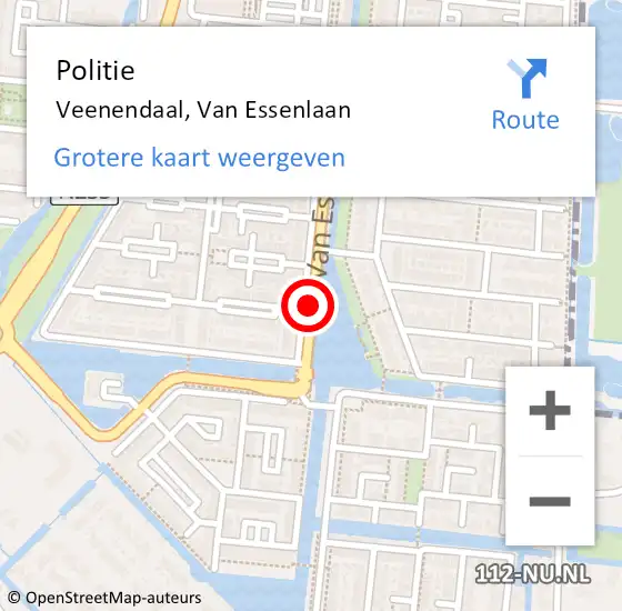 Locatie op kaart van de 112 melding: Politie Veenendaal, Van Essenlaan op 1 juni 2019 17:31