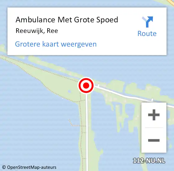 Locatie op kaart van de 112 melding: Ambulance Met Grote Spoed Naar Reeuwijk, Ree op 1 juni 2019 18:58