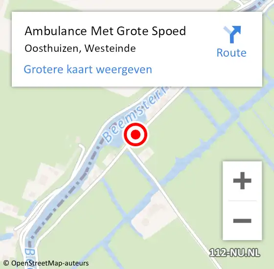 Locatie op kaart van de 112 melding: Ambulance Met Grote Spoed Naar Oosthuizen, Westeinde op 1 juni 2019 20:37