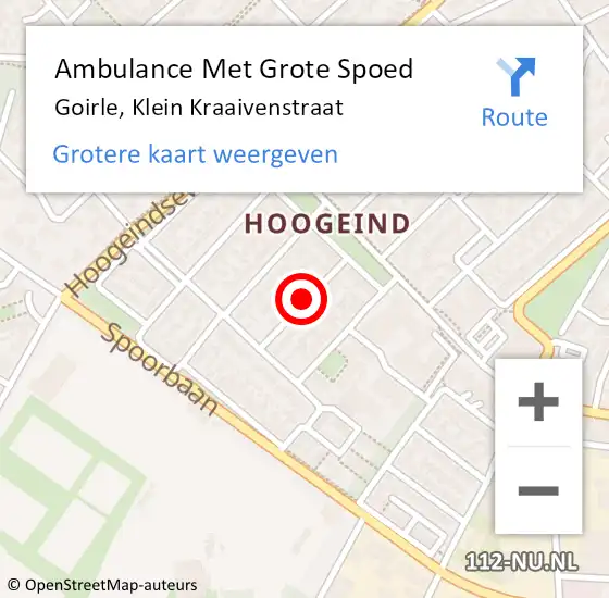 Locatie op kaart van de 112 melding: Ambulance Met Grote Spoed Naar Goirle, Klein Kraaivenstraat op 1 juni 2019 23:06