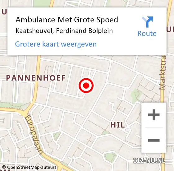 Locatie op kaart van de 112 melding: Ambulance Met Grote Spoed Naar Kaatsheuvel, Ferdinand Bolplein op 2 juni 2019 01:39