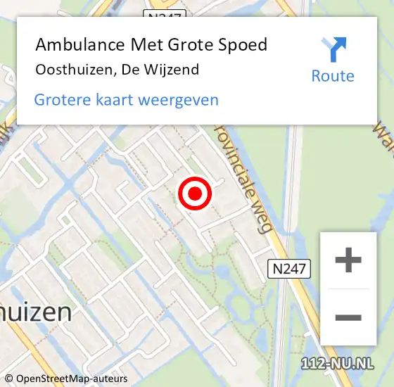 Locatie op kaart van de 112 melding: Ambulance Met Grote Spoed Naar Oosthuizen, De Wijzend op 2 juni 2019 02:02