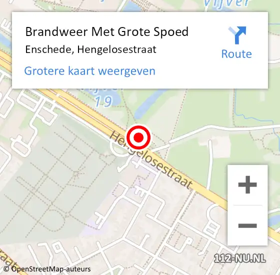 Locatie op kaart van de 112 melding: Brandweer Met Grote Spoed Naar Enschede, Hengelosestraat op 2 juni 2019 05:40