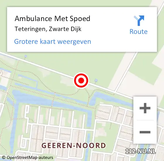 Locatie op kaart van de 112 melding: Ambulance Met Spoed Naar Teteringen, Zwarte Dijk op 2 juni 2019 09:57