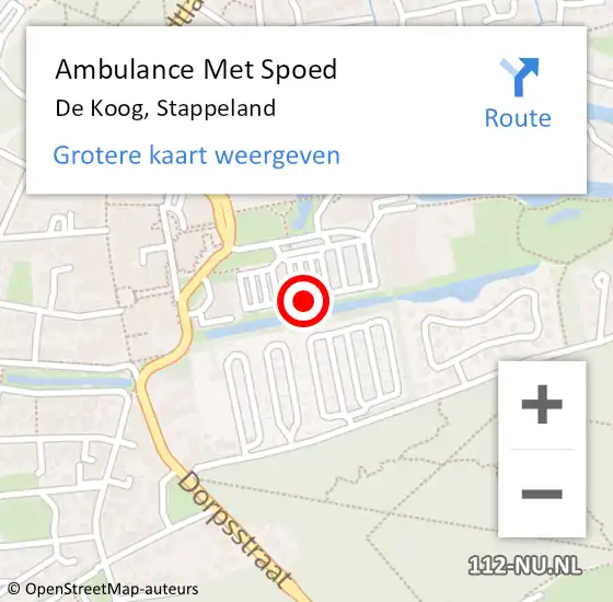 Locatie op kaart van de 112 melding: Ambulance Met Spoed Naar De Koog, Stappeland op 2 juni 2019 11:34