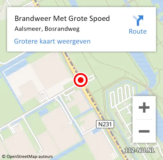 Locatie op kaart van de 112 melding: Brandweer Met Grote Spoed Naar Aalsmeer, Bosrandweg op 2 juni 2019 17:17