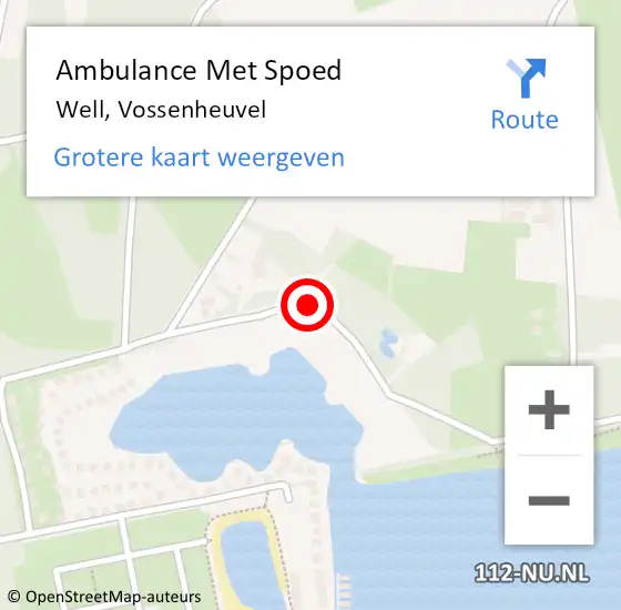 Locatie op kaart van de 112 melding: Ambulance Met Spoed Naar Well, Vossenheuvel op 2 juni 2019 20:06