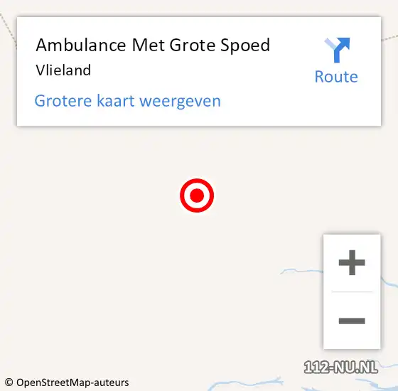 Locatie op kaart van de 112 melding: Ambulance Met Grote Spoed Naar Vlieland op 2 juni 2019 22:40