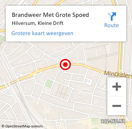 Locatie op kaart van de 112 melding: Brandweer Met Grote Spoed Naar Hilversum, Kleine Drift op 3 juni 2019 00:23