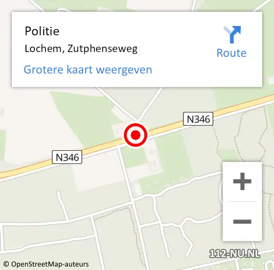 Locatie op kaart van de 112 melding: Politie Lochem, Zutphenseweg op 3 juni 2019 11:25
