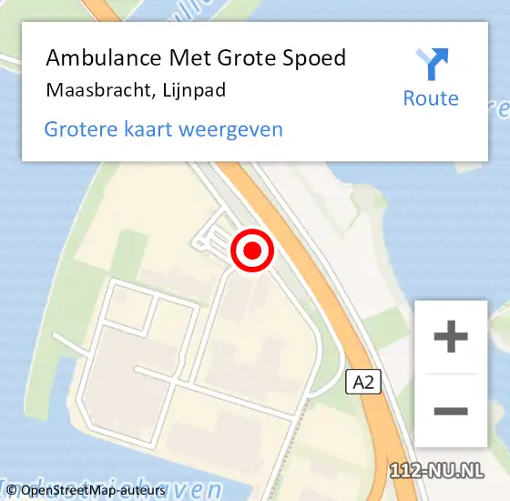 Locatie op kaart van de 112 melding: Ambulance Met Grote Spoed Naar Maasbracht, Lijnpad op 3 juni 2019 12:22