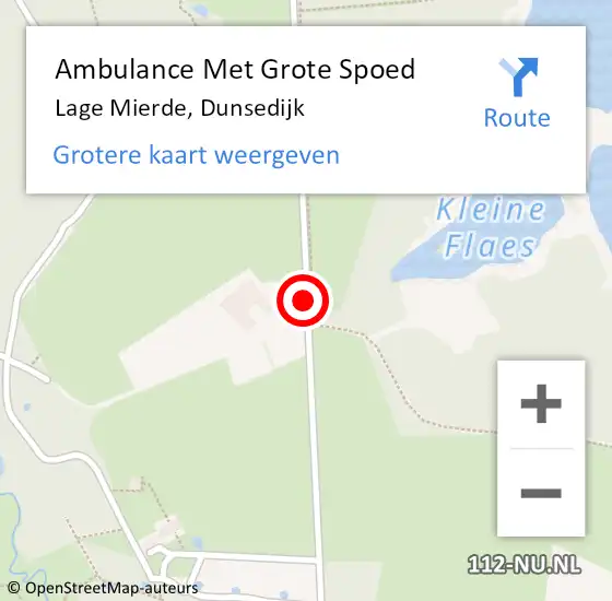 Locatie op kaart van de 112 melding: Ambulance Met Grote Spoed Naar Lage Mierde, Dunsedijk op 3 juni 2019 12:47