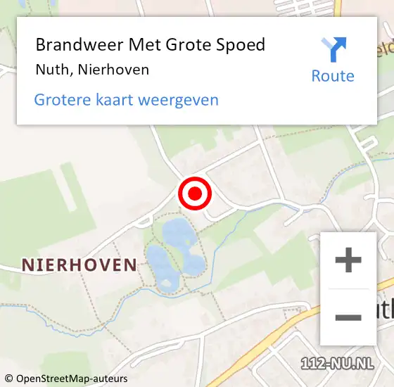 Locatie op kaart van de 112 melding: Brandweer Met Grote Spoed Naar Nuth, Nierhoven op 3 juni 2019 13:38