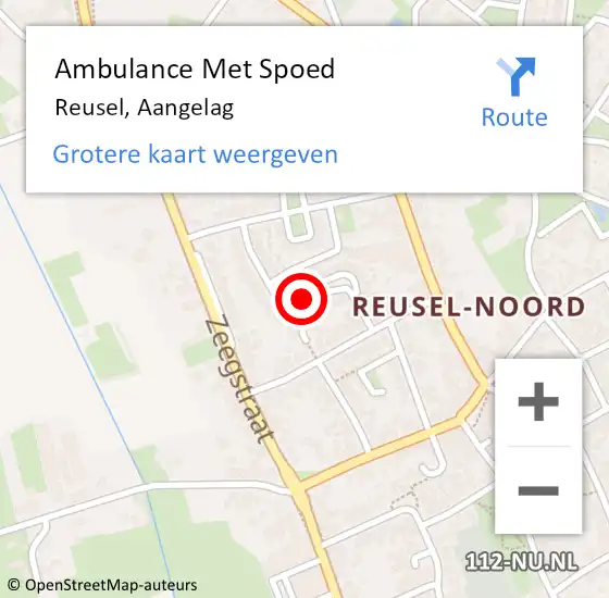 Locatie op kaart van de 112 melding: Ambulance Met Spoed Naar Reusel, Aangelag op 3 juni 2019 14:46
