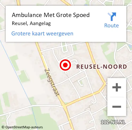 Locatie op kaart van de 112 melding: Ambulance Met Grote Spoed Naar Reusel, Aangelag op 3 juni 2019 14:47