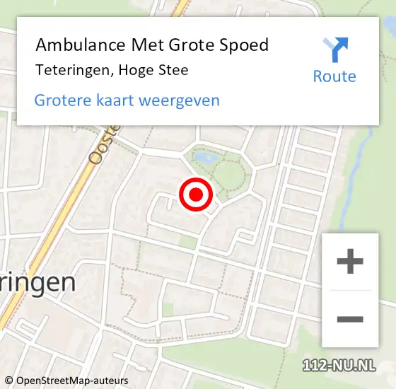 Locatie op kaart van de 112 melding: Ambulance Met Grote Spoed Naar Teteringen, Hoge Stee op 3 juni 2019 16:23