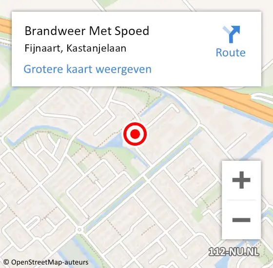 Locatie op kaart van de 112 melding: Brandweer Met Spoed Naar Fijnaart, Kastanjelaan op 3 juni 2019 16:43